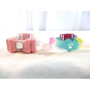American‎ Girl Rainbow Collar &  Pink Bow with Rhinestone Collar